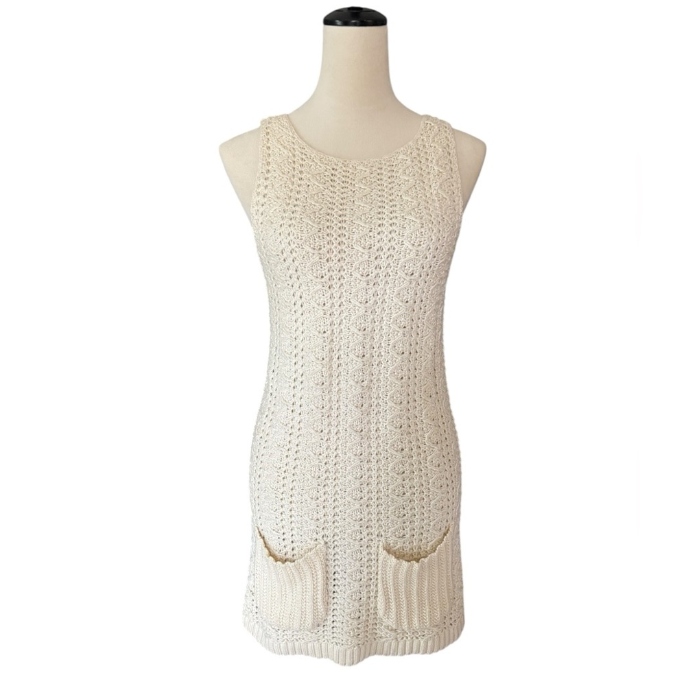 Anthropologie Far Away From Close Knit Dress - Cream - size Medium‎